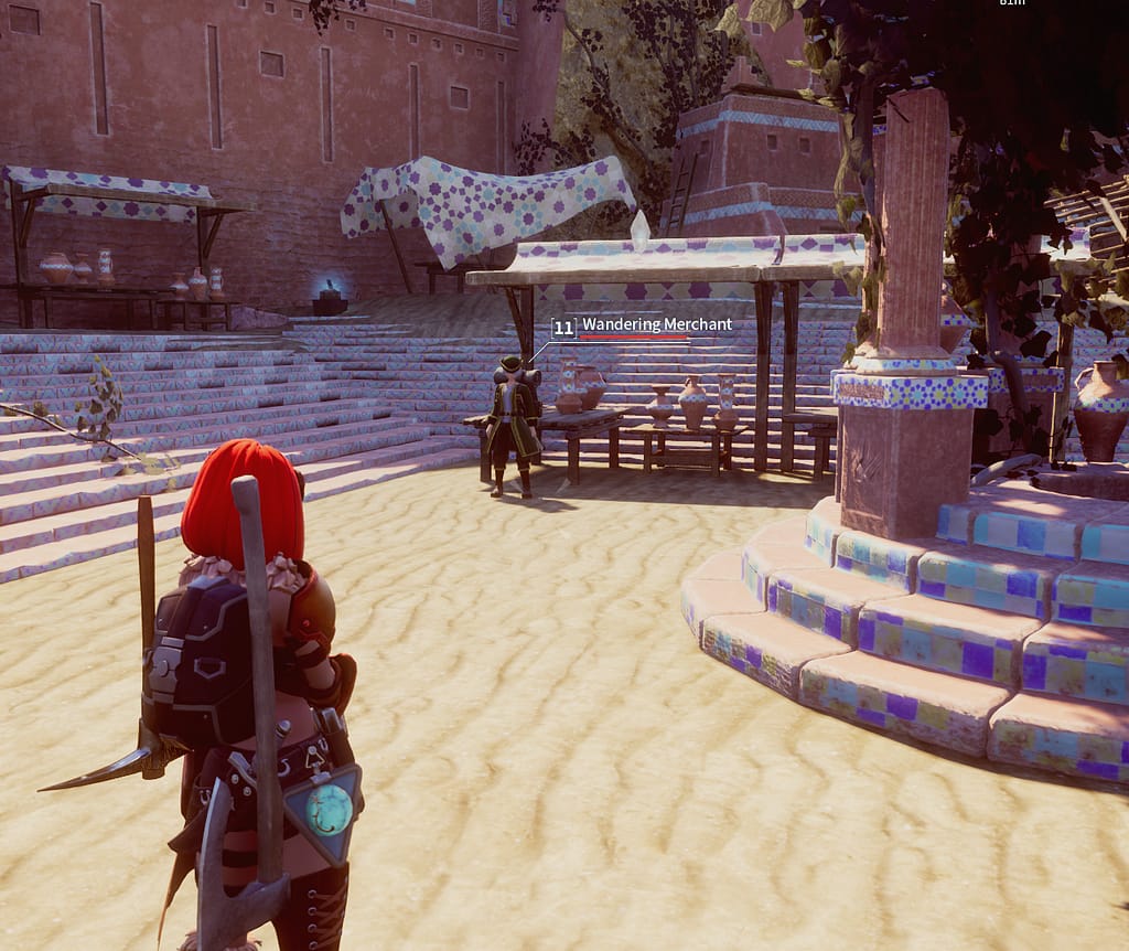 Wandering merchant in duneshelter Palworld green version ammo