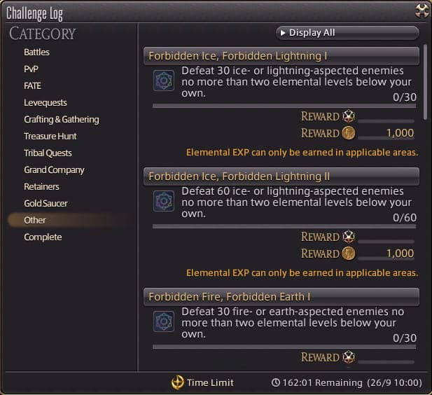 Eureka guide challenge log