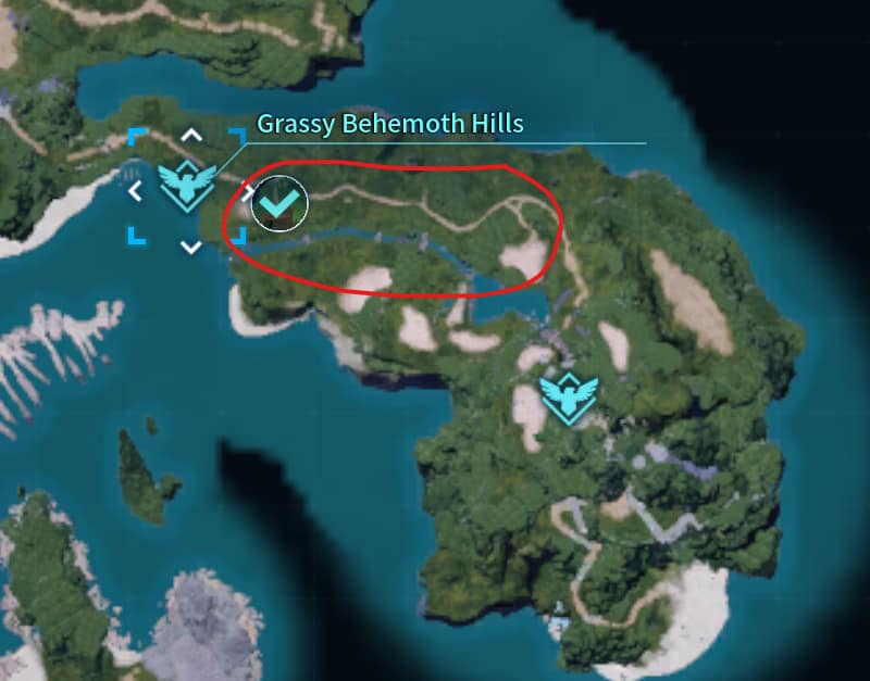 Flame organ area grassy behemoth hills
