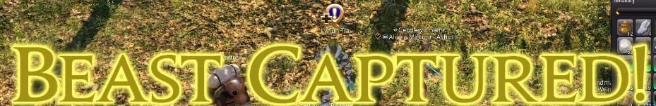 The Beast Captured splash screen after using the Cu Sith Gourd in FFXIV