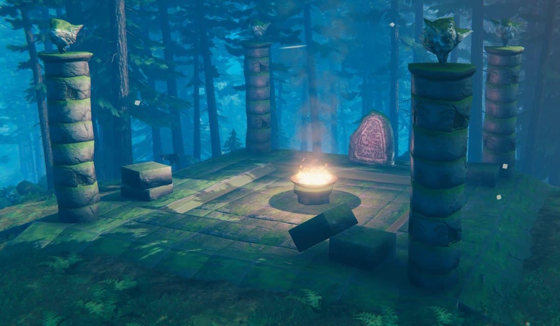 The Elder's altar. Note the stone pillars, they are your cover for the whole fight.